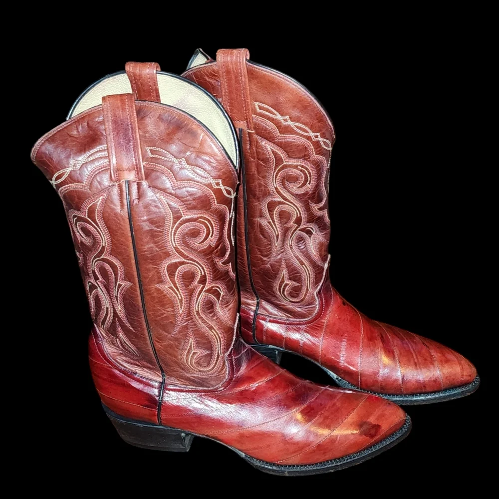 DURANGO Exotic Eel Skin Cowboy Boots. SIZE 9.5 D - Picture 2 of 5